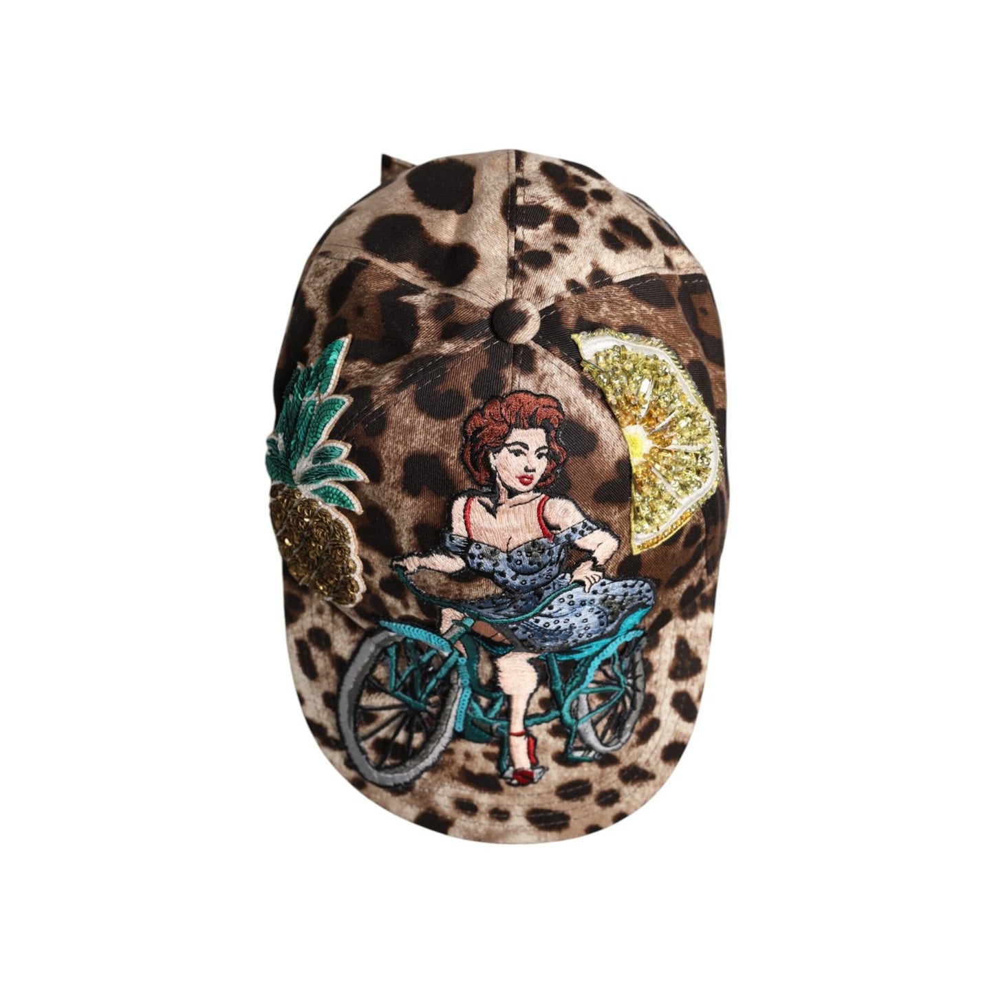 Dolce & Gabbana Brown Leopard Sequin Sicily Baseball Cap HAT9850-57