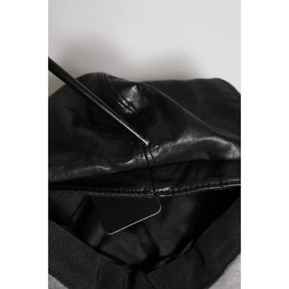 Dolce & Gabbana Black Calf Newsboy Capello Cabbie Hat