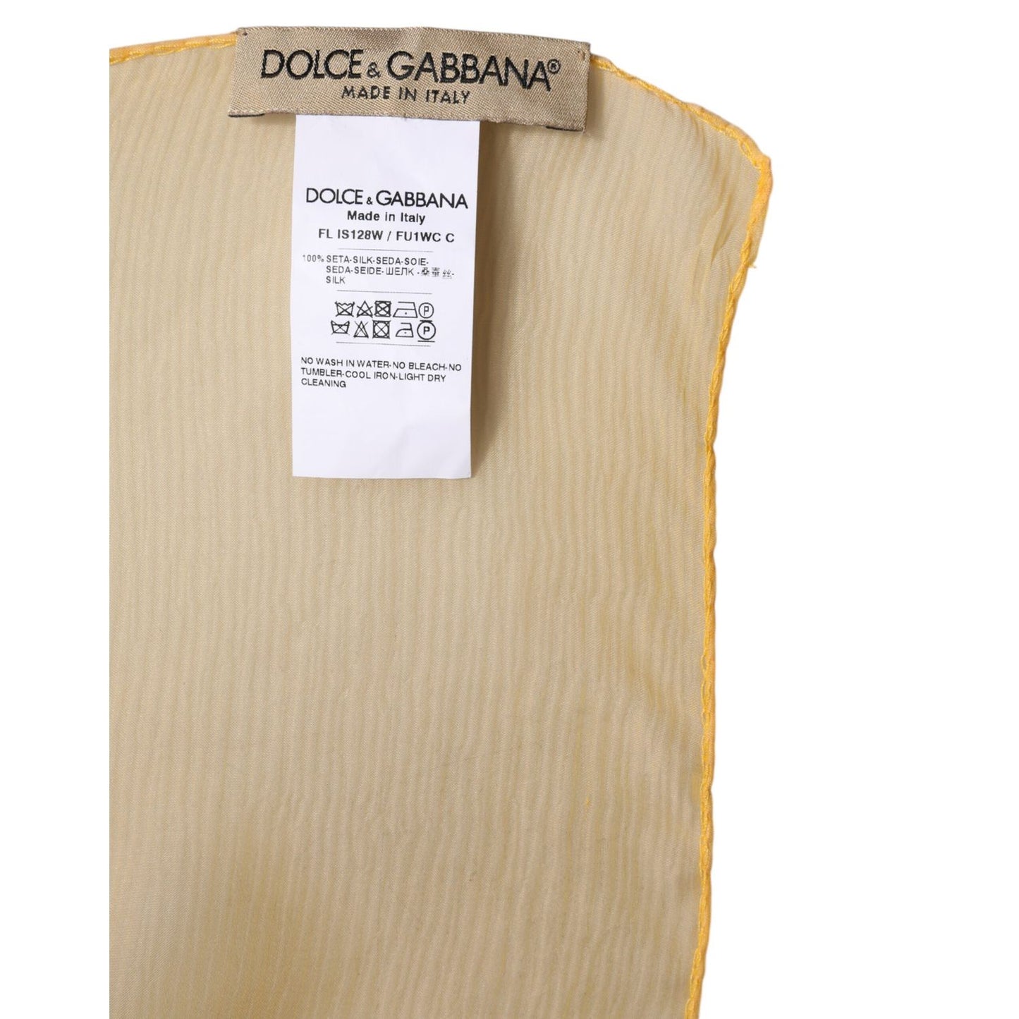 Dolce & Gabbana Yellow Silk Rectangle Wrap Shawl Scarf