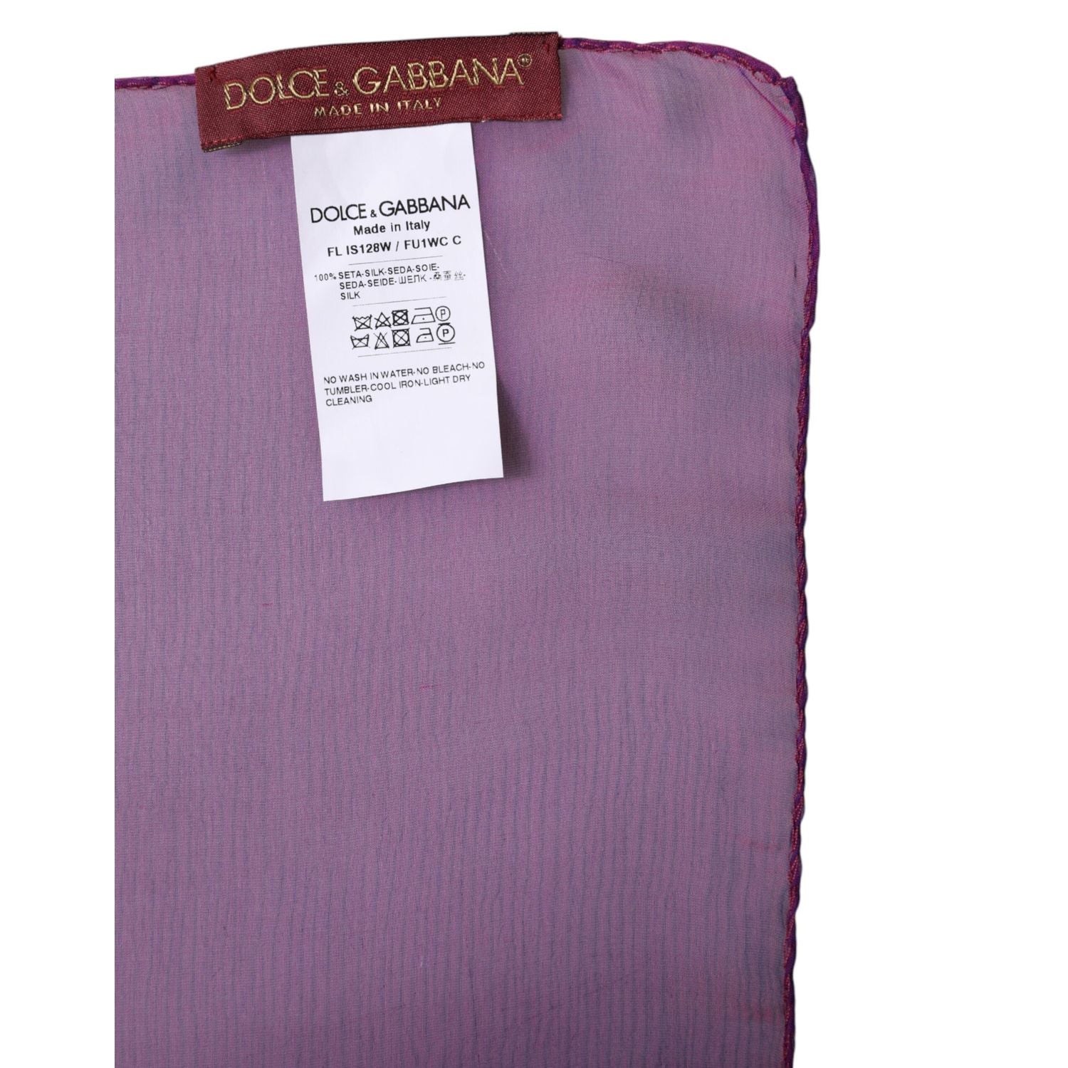 Dolce & Gabbana Purple Silk Rectangle Wrap Shawl Scarf