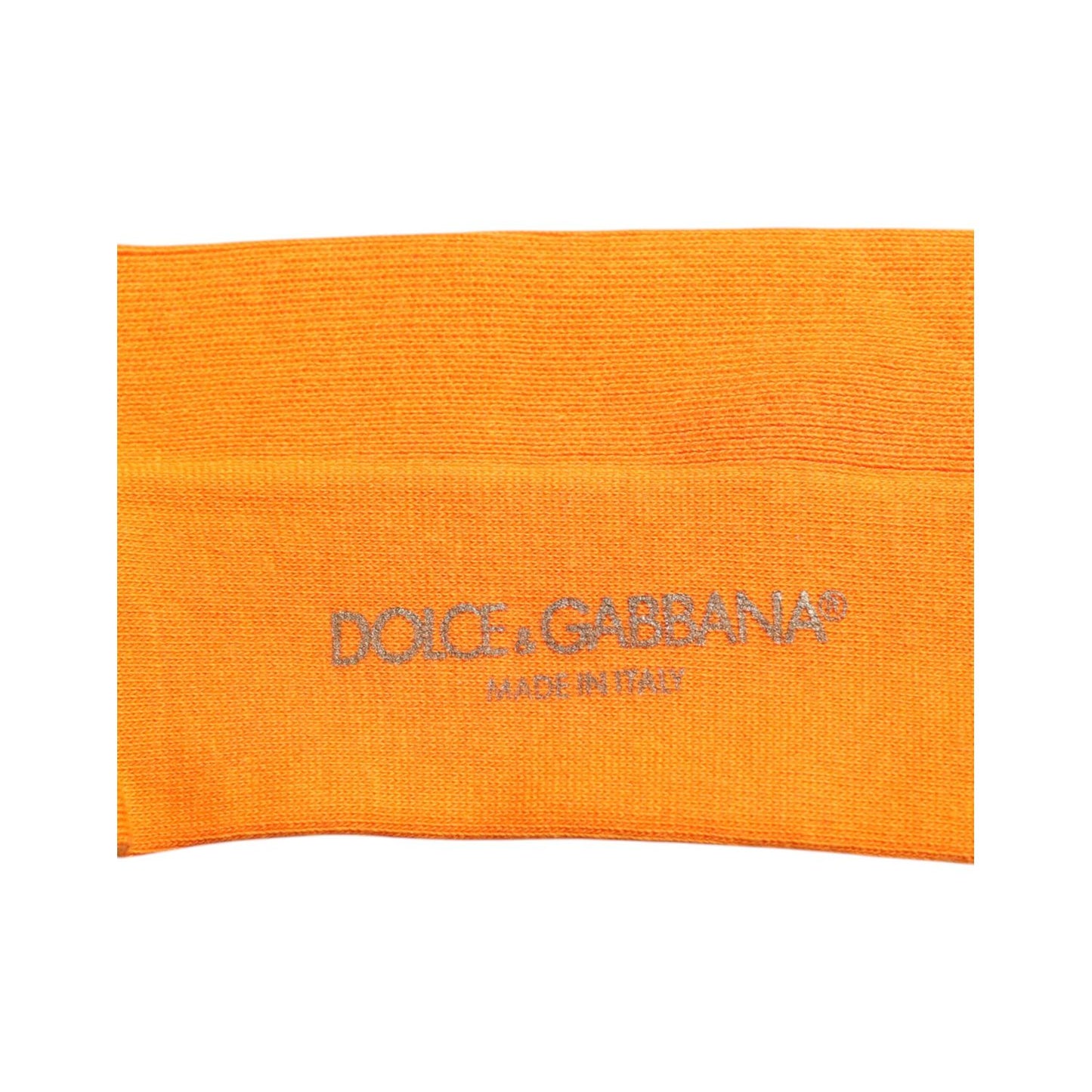 Dolce & Gabbana Orange Cotton Logo Over The Calf Socks SCS2232-L