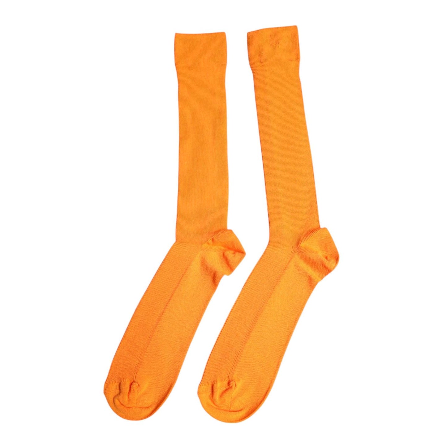 Dolce & Gabbana Orange Cotton Logo Over The Calf Socks SCS2232-L