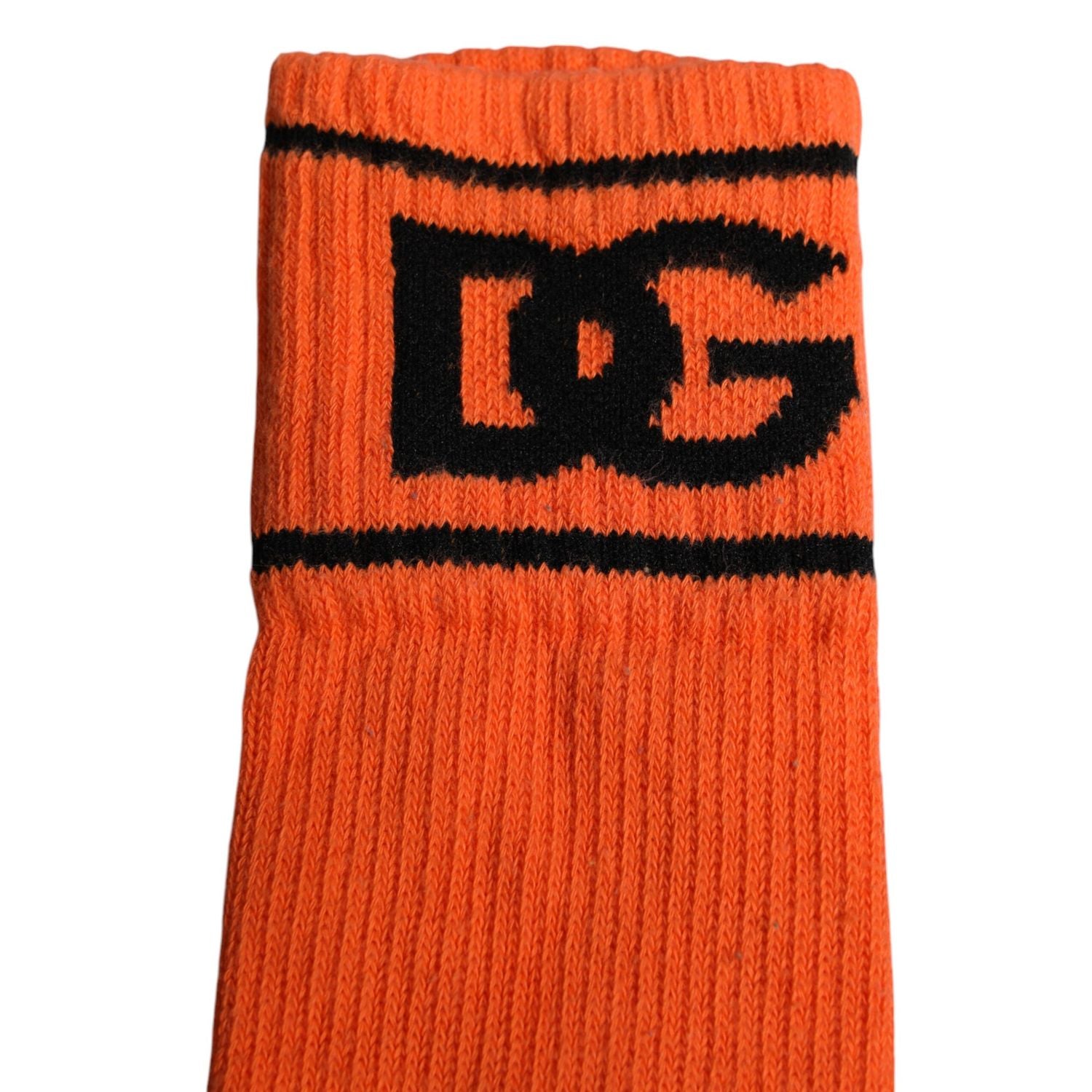 Dolce & Gabbana Orange Cotton DG Logo Print Open Toe Socks