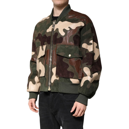 Dolce & Gabbana Multicolor Cotton Bomber Full Zip Jacket