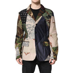 Dolce & Gabbana Multicolor Camouflage Patchwork Coat Blazer