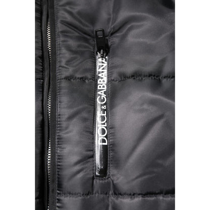 Dolce & Gabbana Black Hooded Parka Coat Winter Jacket