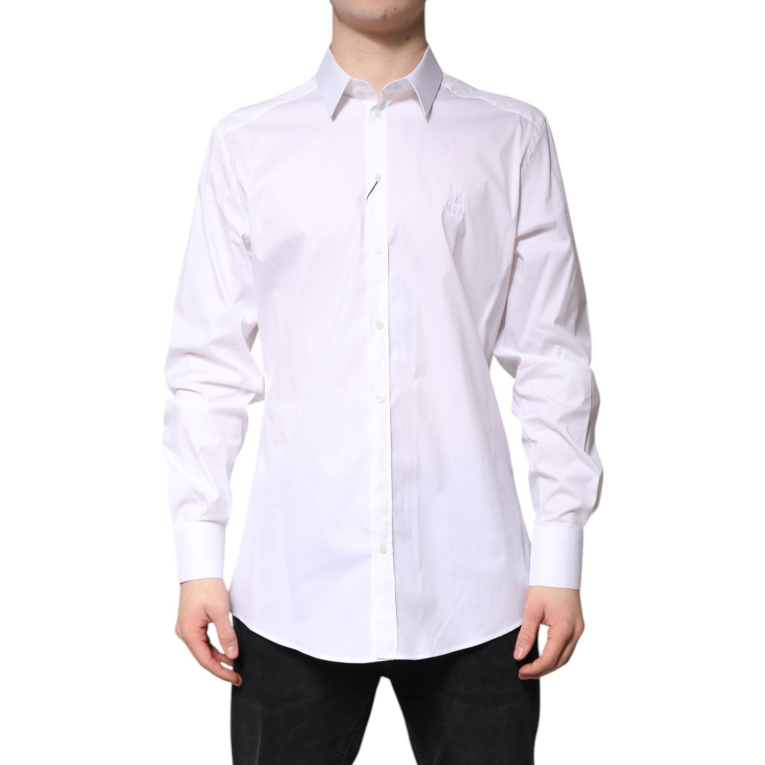 Dolce & Gabbana White Cotton GOLD Men Dress Formal Shirt