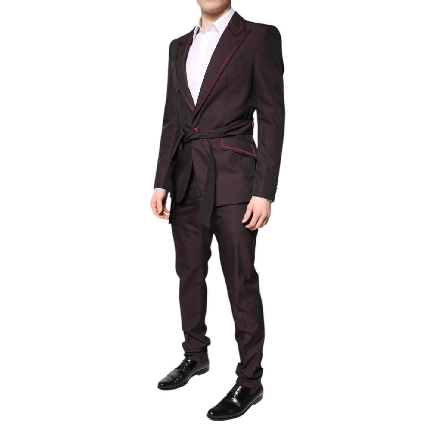 Dolce & Gabbana Maroon Single Breasted Formal 2 Piece Suit