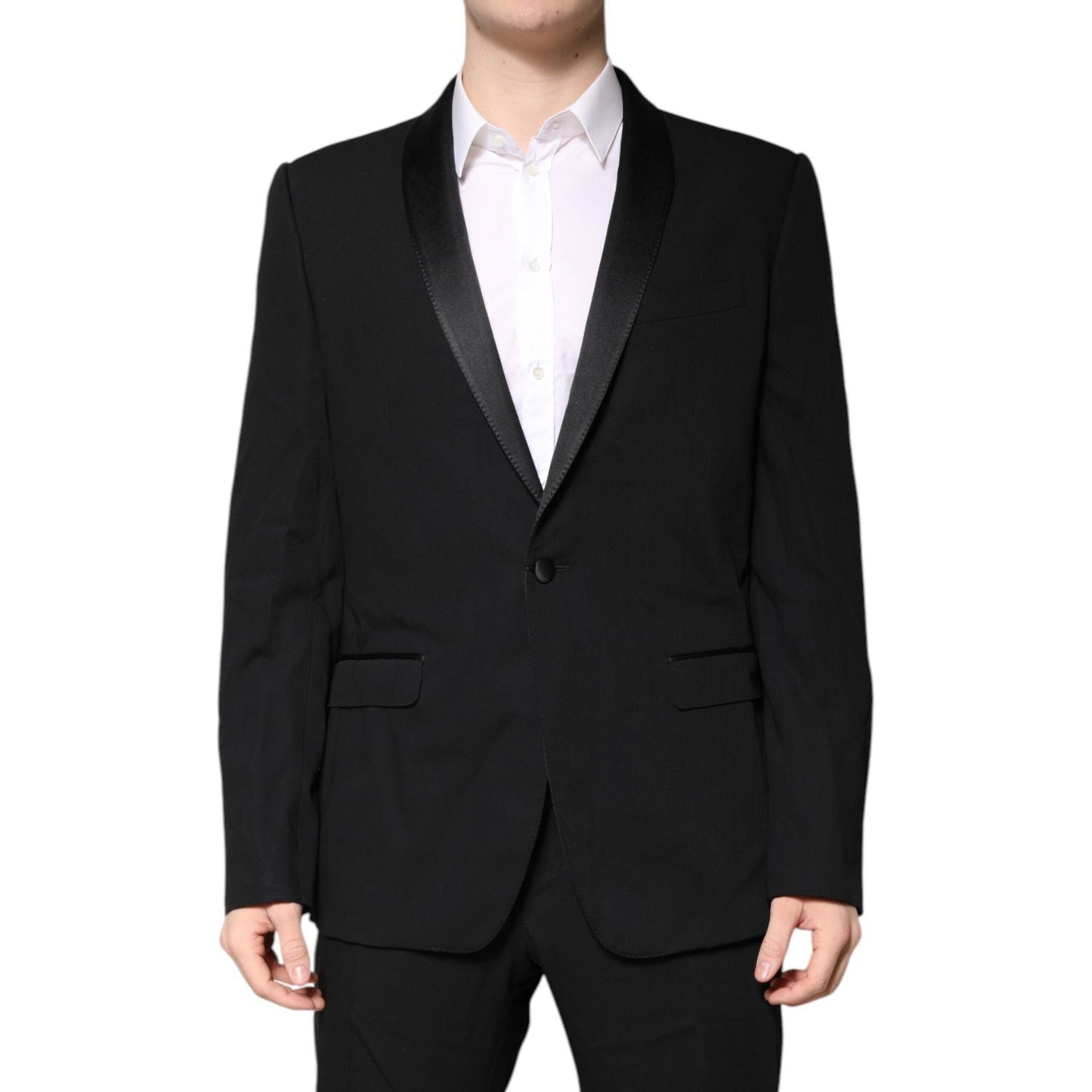 Dolce & Gabbana Black Wool Single Breasted 2 Piece Suit