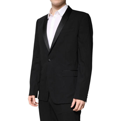 Dolce & Gabbana Black Wool Single Breasted 2 Piece Suit