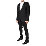 Dolce & Gabbana Black Wool Single Breasted 2 Piece Suit