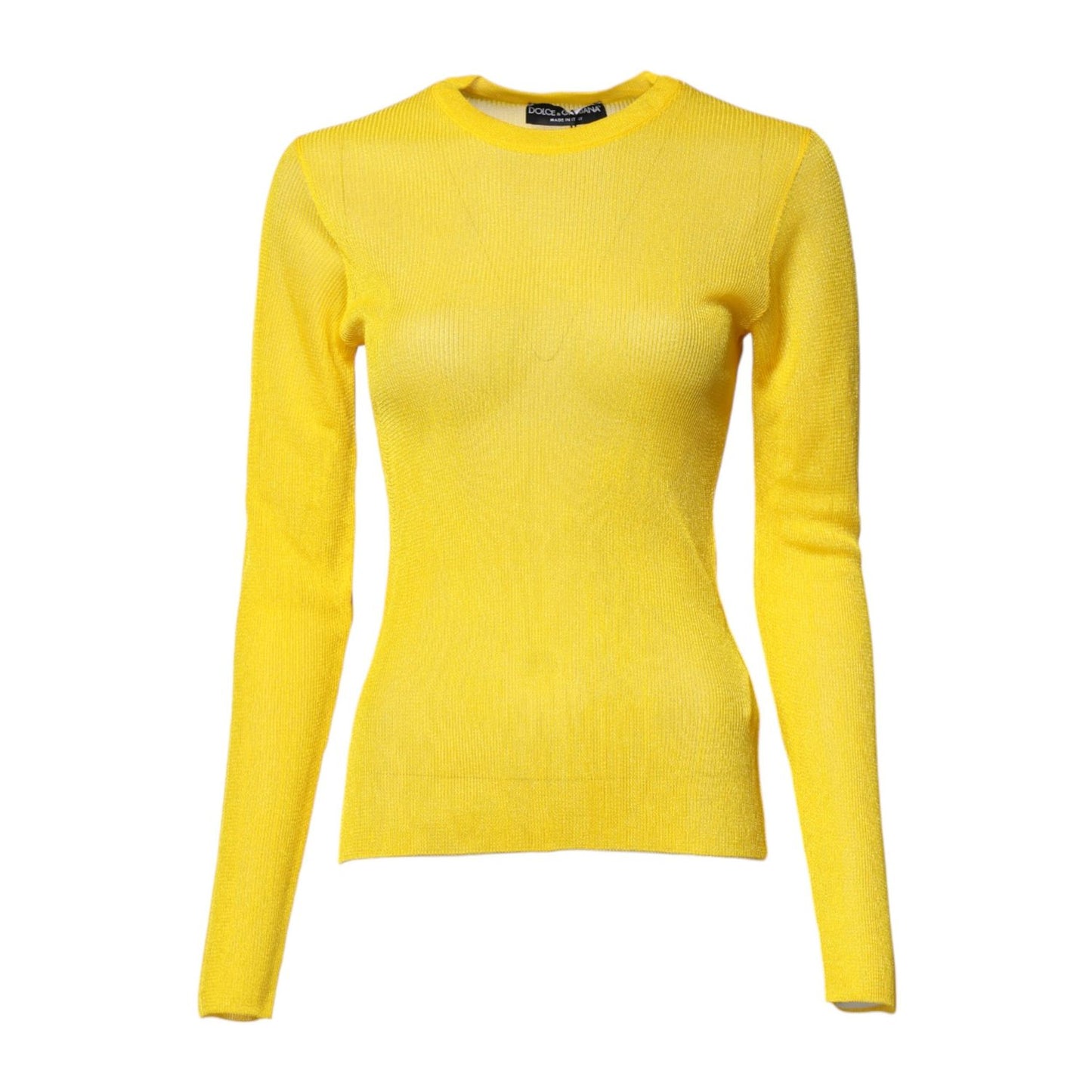 Dolce & Gabbana Yellow Polyester Women Pullover Top Sweater