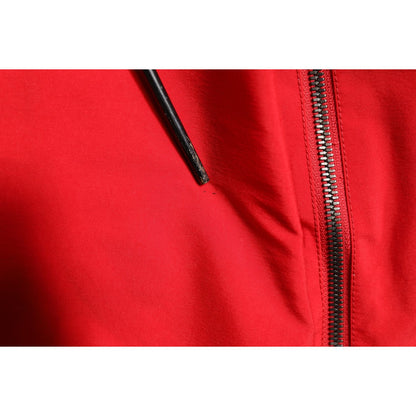 Dolce & Gabbana Red White Nylon Full Zip Windbreaker Jacket