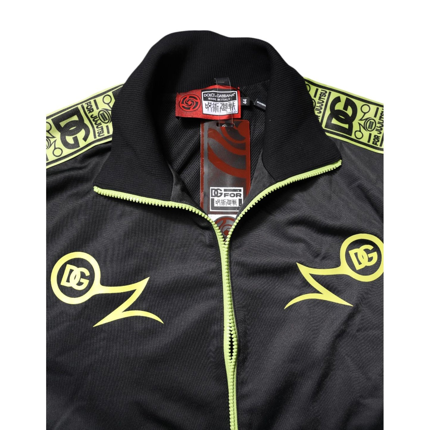 Dolce & Gabbana Black Logo Turtleneck Zip Bomber Jacket