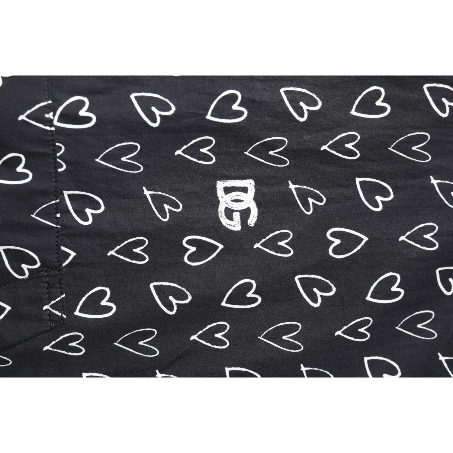 Dolce & Gabbana Black Heart Print Hooded Windbreaker Jacket