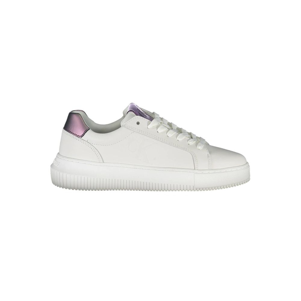 Calvin Klein White Leather Women Sneaker with elegant design and iconic logo.