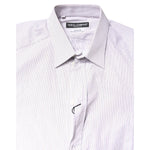Dolce & Gabbana White Striped Cotton GOLD Long Sleeves Shirt