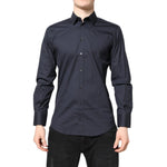 Dolce & Gabbana Dark Blue MARTINI Cotton Dress Formal Shirt