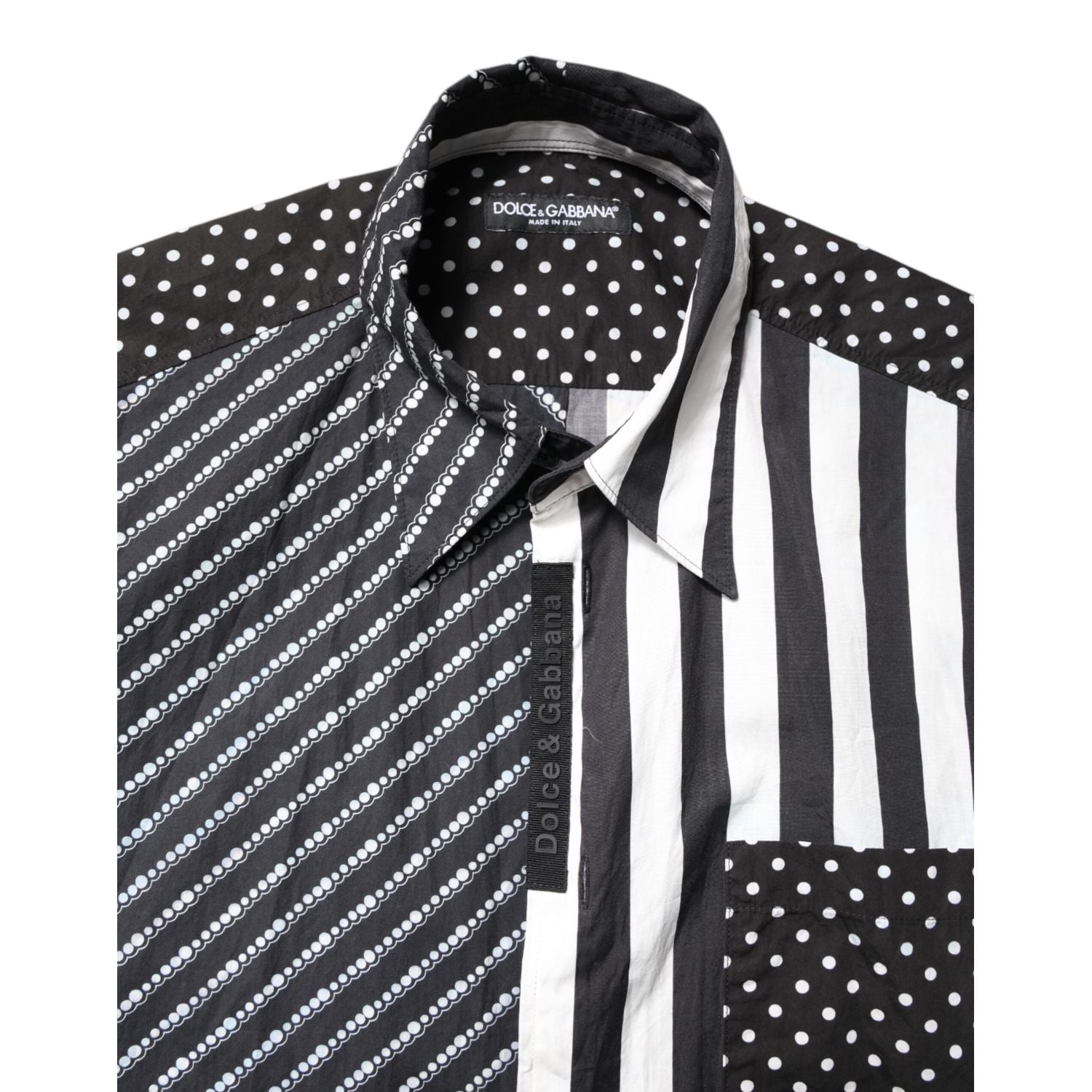 Dolce & Gabbana Black White Stripe Button Down Casual Shirt