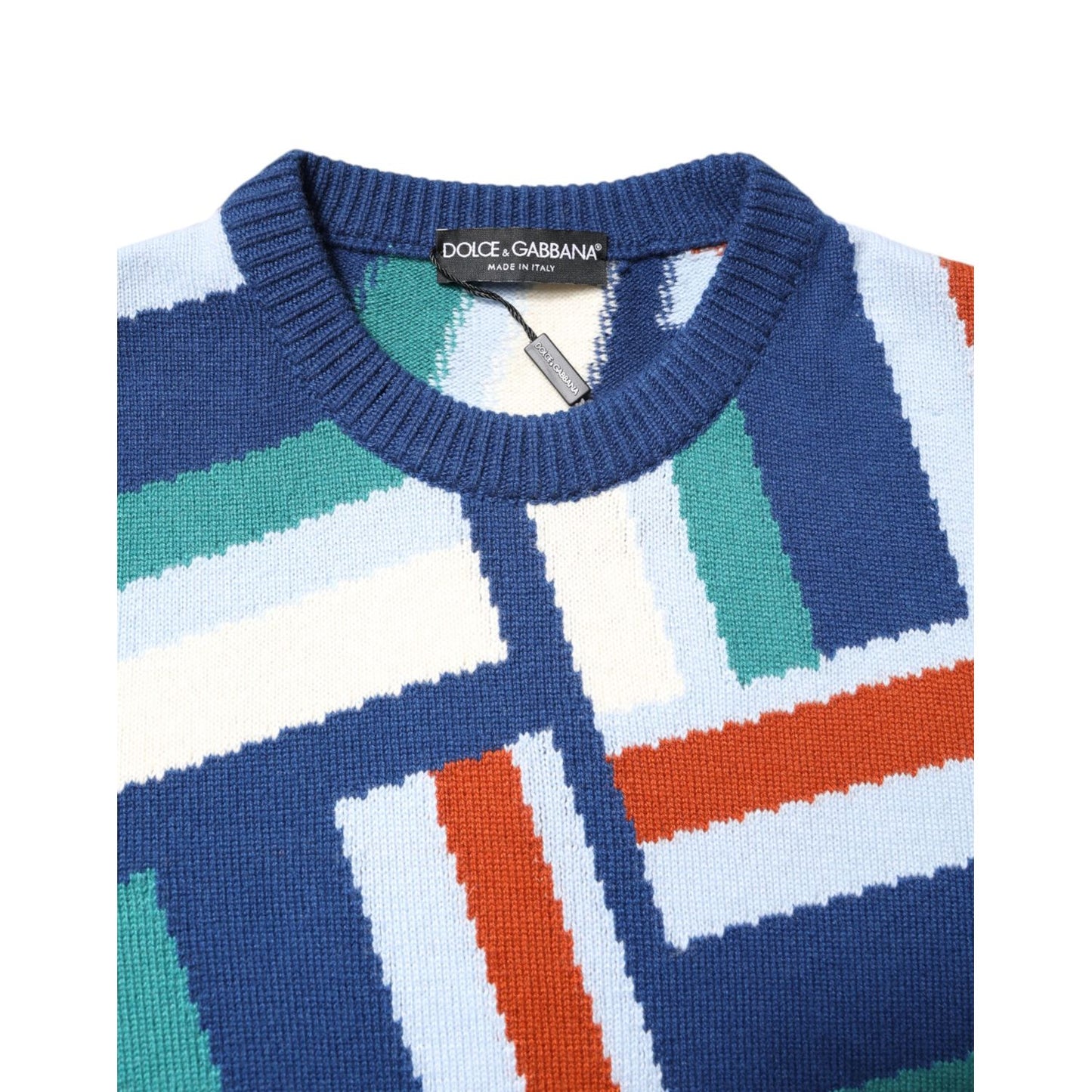 Dolce & Gabbana Multicolor Cashmere Knit Pullover Sweater