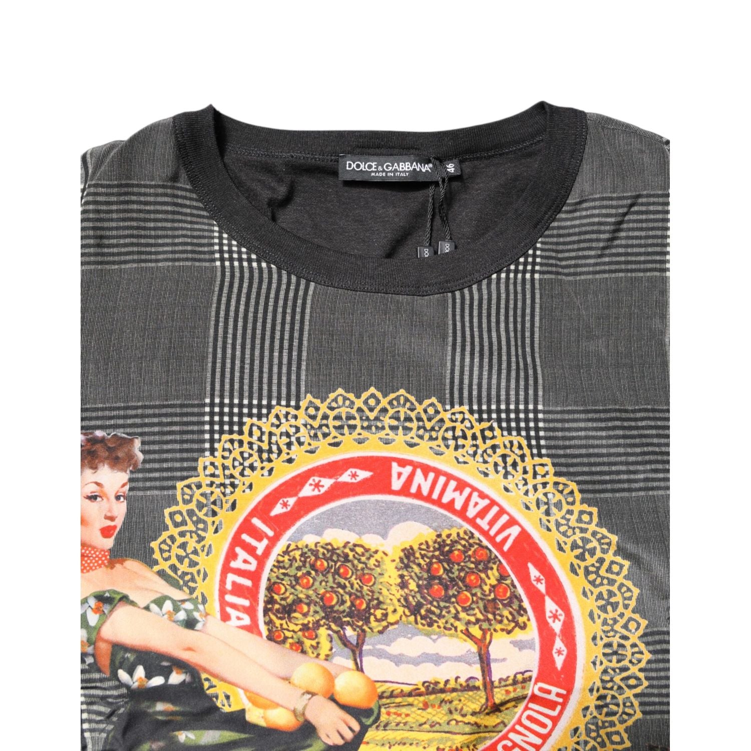 Dolce & Gabbana Black White Graphic Print Short Sleeve T-shirt