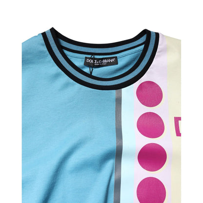Dolce & Gabbana Multicolor Printed Logo Short Sleeve T-shirt