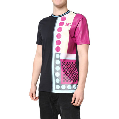 Dolce & Gabbana Multicolor Printed Logo Short Sleeve T-shirt