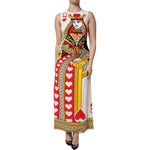 Dolce & Gabbana White Queen Of Hearts Sleeveless Maxi Dress