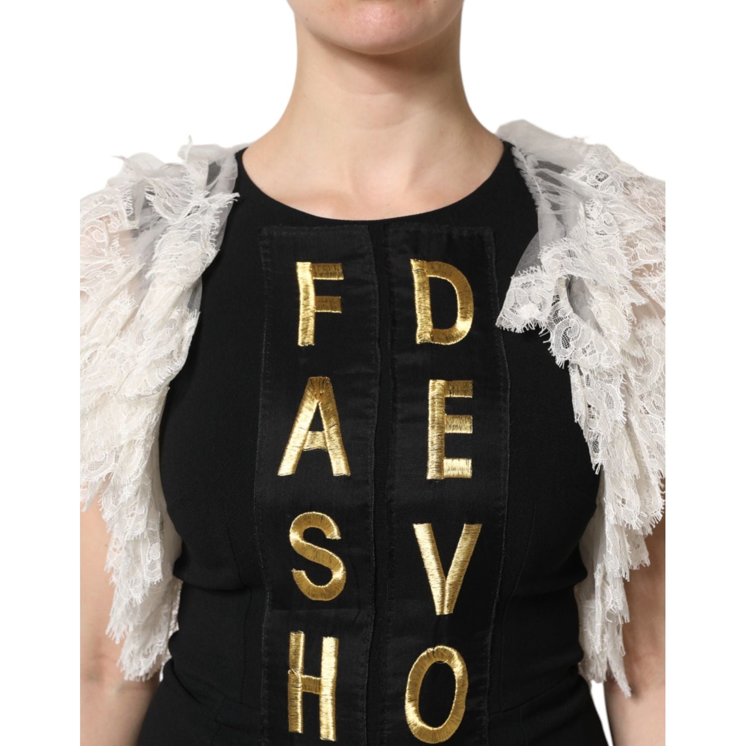 Dolce & Gabbana Black Fashion Devotion Embellish Mini Dress