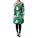 Dolce & Gabbana Multicolor Leaf Print Embellished Trenchcoat Jacket