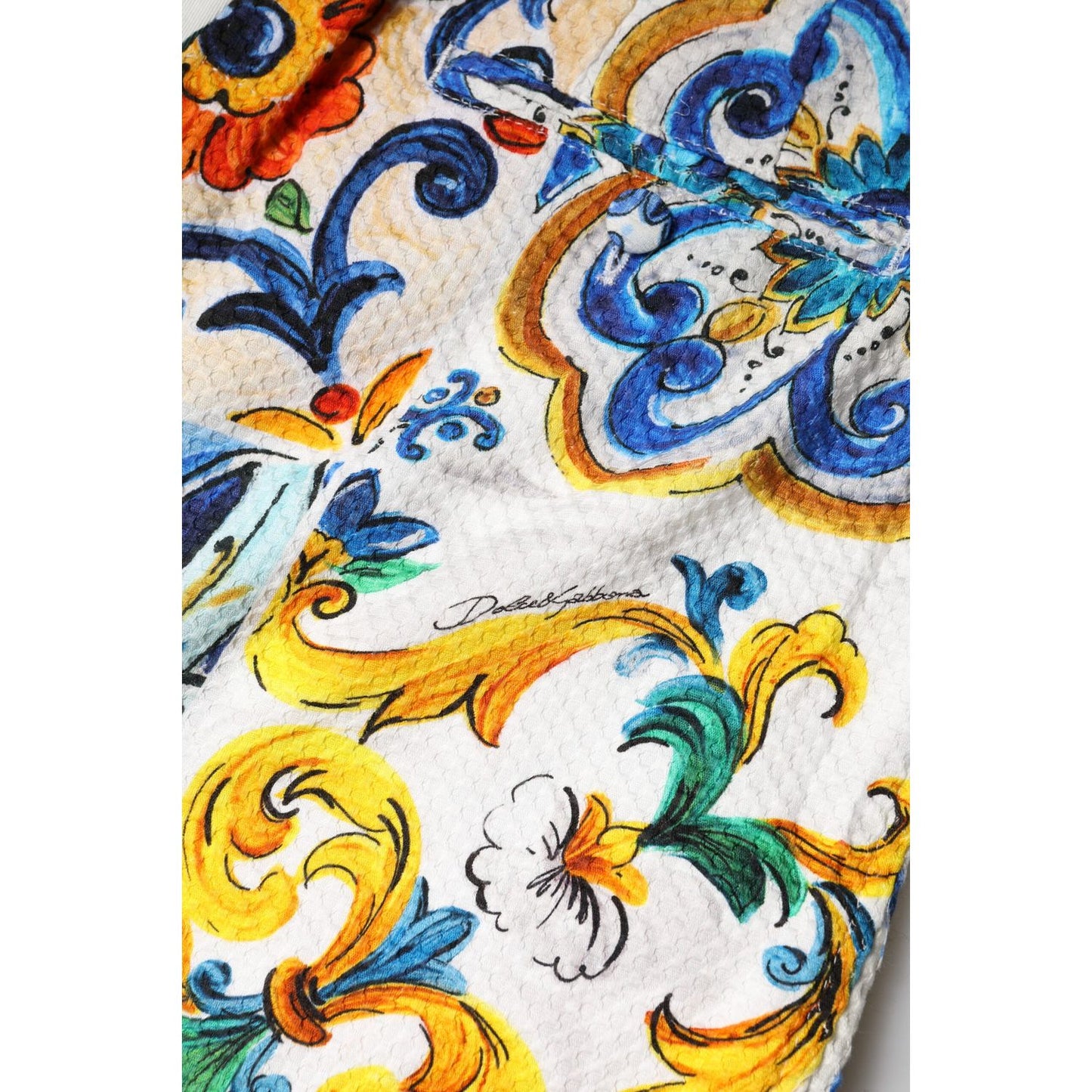 Dolce & Gabbana Multicolor Majolica Print High Waist Shorts SKI2138-42