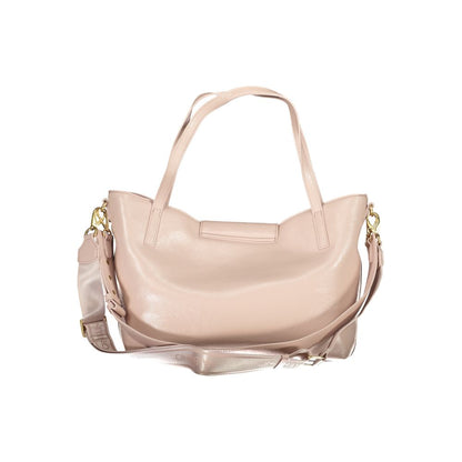 Mario Valentino Pink Polyethylene Women Handbag with detachable strap and elegant design.