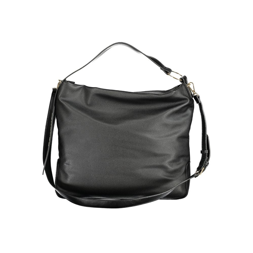 Mario Valentino Black Polyethylene Women Handbag with single handle and adjustable strap