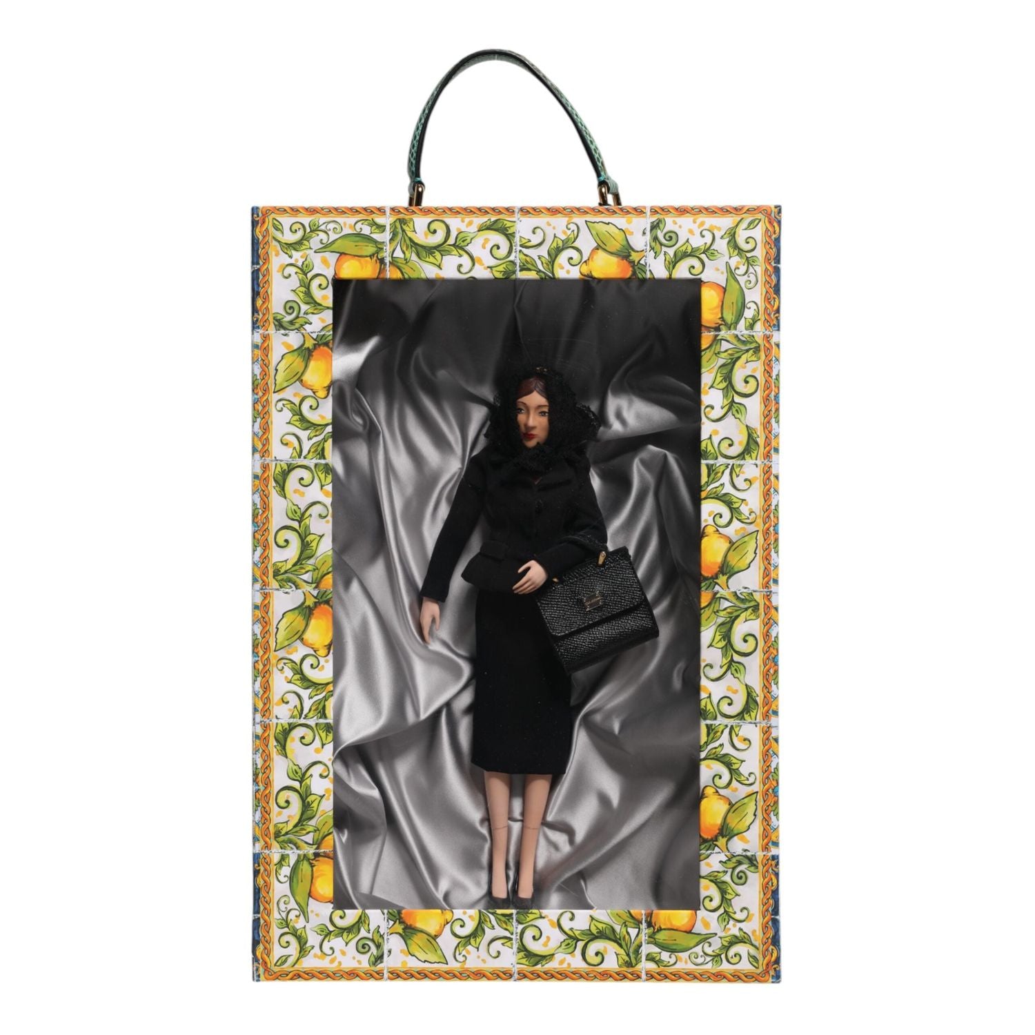 Dolce & Gabbana Black Dress Ceramic Porcelain Fashion Leather Sicily Dolls