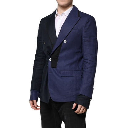 Dolce & Gabbana Navy Blue Double Breasted Suit Coat Blazer
