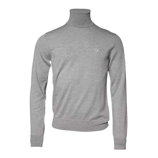 Dolce & Gabbana Gray Wool Knitted Men Pullover Sweater