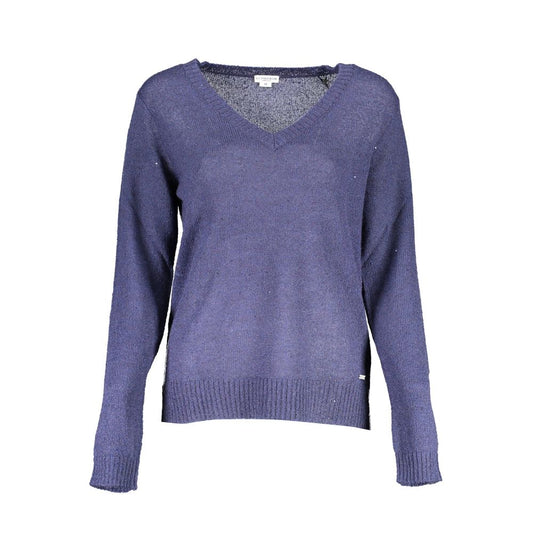 U.S. POLO ASSN. Blue Acrylic Women Sweater