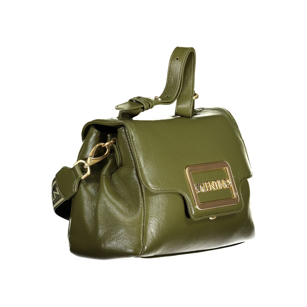 Mario Valentino Green Polyethylene Handbag with adjustable handle and strap, two compartments, and logo detail.