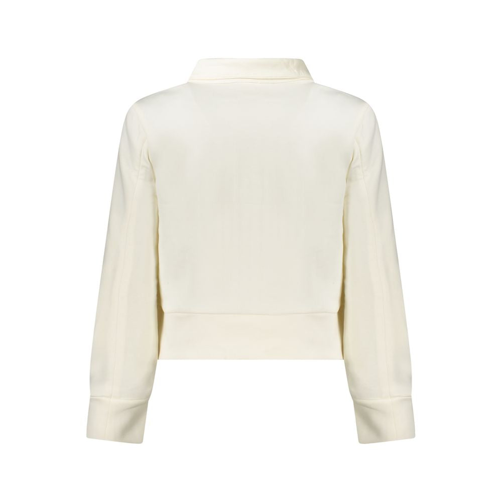 K-WAY White Polyester Women Sweater back view, featuring long sleeves and stylish design for modern fashionistas.