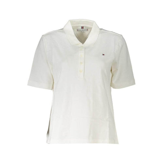 Tommy Hilfiger White Cotton Polo Shirt