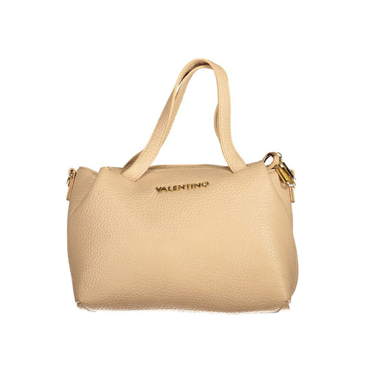 Mario Valentino Beige Polyethylene Women Handbag with elegant design and sturdy handles on display.