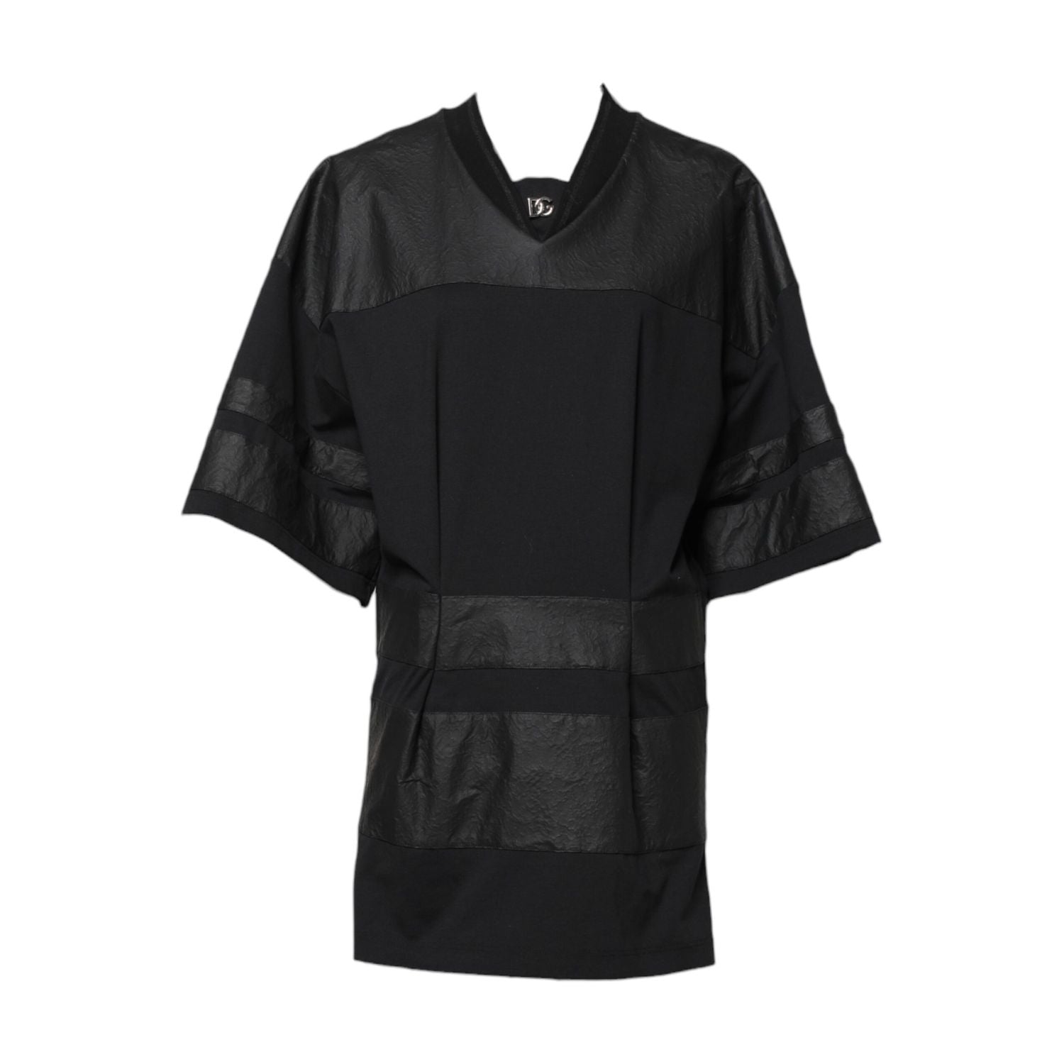 Dolce & Gabbana Black Cotton Short Sleeves V-neck T-shirt