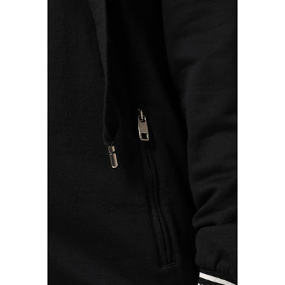 Dolce & Gabbana Black Cotton Hooded Full Zip Sweatshirt Sweater