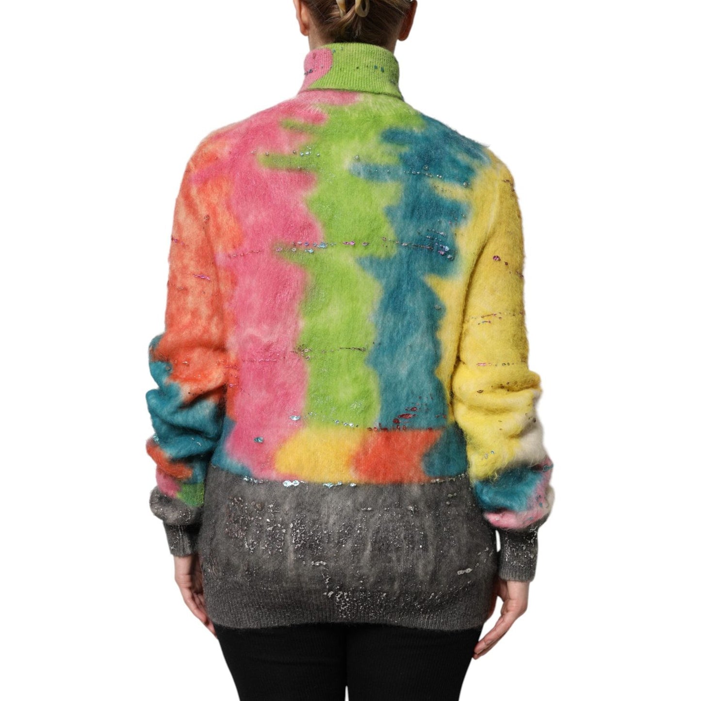 Dolce & Gabbana Multicolor Mohair Turtleneck Pullover Sweater THS90393-40