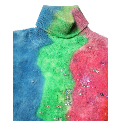 Dolce & Gabbana Multicolor Mohair Turtleneck Pullover Sweater