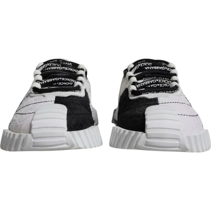 Dolce & Gabbana White Black Low Top NS1 Sneakers Shoes