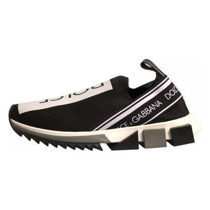 Dolce & Gabbana Black White Slip On Sorrento Sneakers Shoes