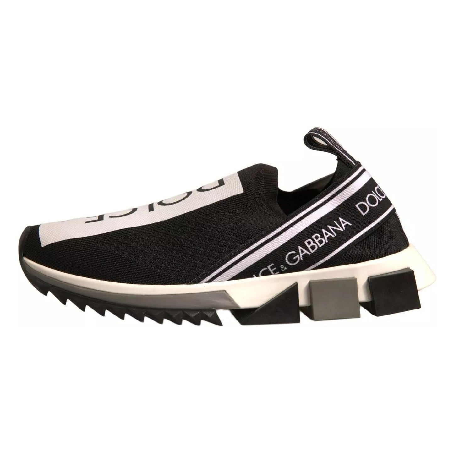 Dolce & Gabbana Black White Slip On Sorrento Sneakers Shoes MV6861#2-38.5