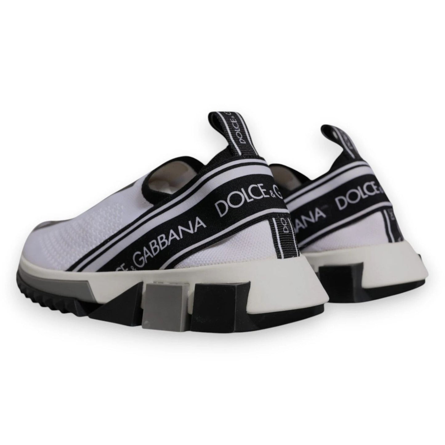 Dolce & Gabbana White Black Slip On Sorrento Sneakers Shoes