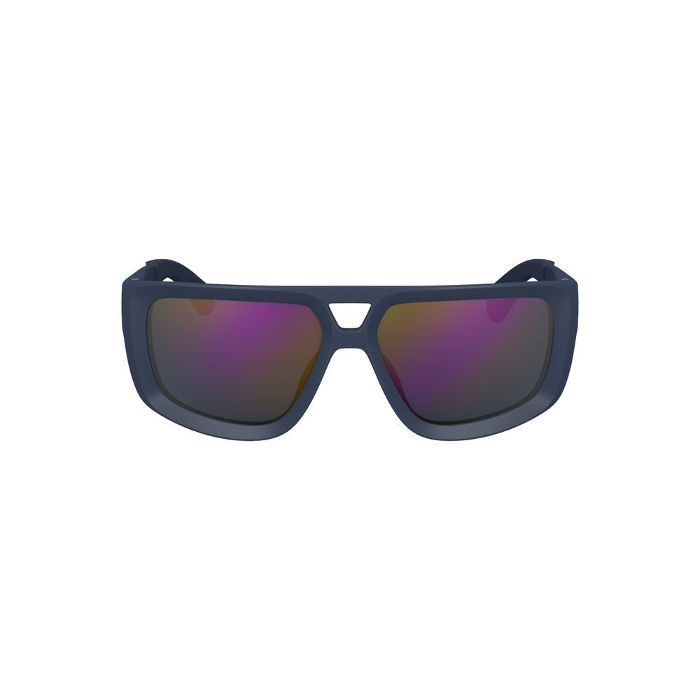 Calvin Klein Blue Plastic Men Sunglasses with bold square frame and unique blue lens, modern style and durable injected plastic design.